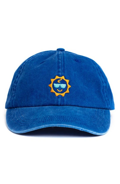 Shop Babiators Kids' Logo Cotton Baseball Cap In Blue