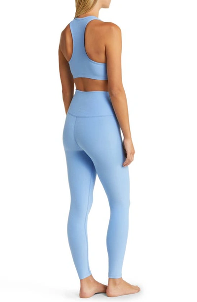 Beyond Yoga Caught In The Midi High-waist Space-dye Leggings In Flower Blue Heather
