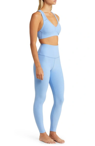 Beyond Yoga Caught In The Midi High-waist Space-dye Leggings In Flower Blue Heather