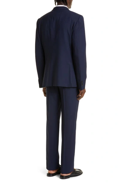 Shop Valentino Two-piece Double Breasted Wool Suit In 598-navy