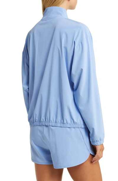 Shop Beyond Yoga In Stride Half Zip Pullover In Flower Blue