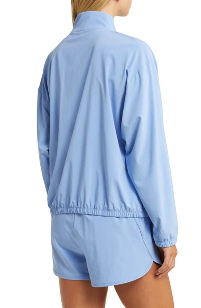 Beyond Yoga In Stride Half Zip Pullover In Flower Blue