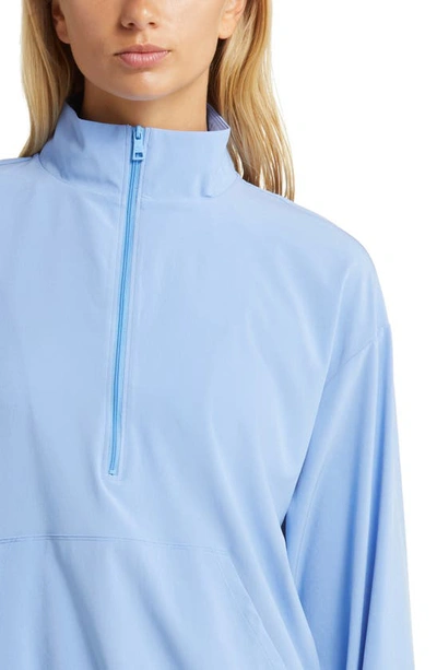 Beyond Yoga In Stride Half Zip Pullover In Flower Blue