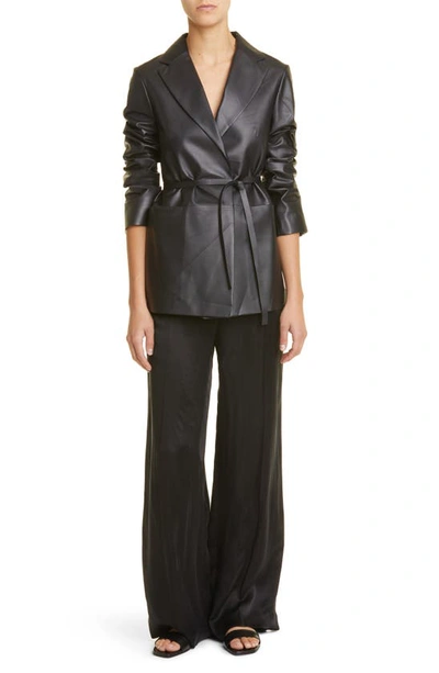 Shop The Row Bany Cupro Wide Leg Trousers In Black