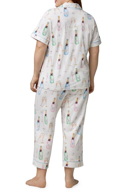 Bedhead Pajamas Print Crop Organic Cotton Knit Pajamas In Champagne Wedding