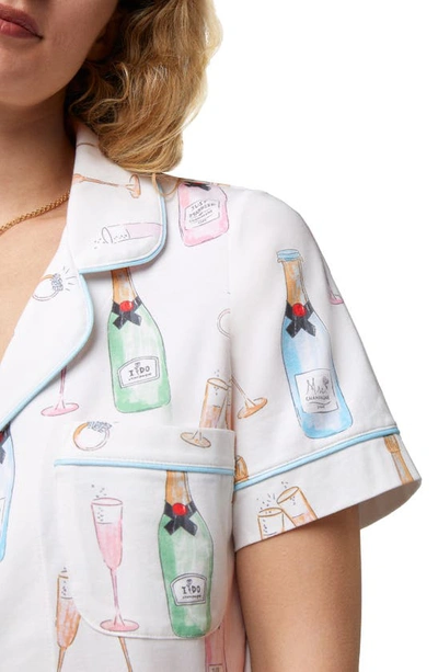 Bedhead Pajamas Print Crop Organic Cotton Knit Pajamas In Champagne Wedding