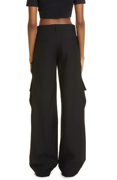Shop Off-white Toybox Multipocket Wide Leg Wool Cargo Pants In Black