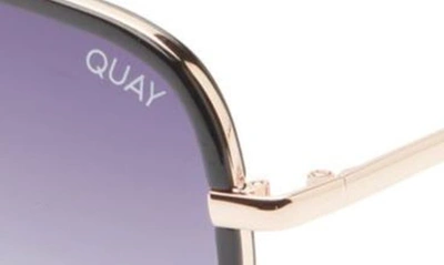 Shop Quay All In 61mm Polarized Aviator Sunglasses In Black/ Smoke Polarized