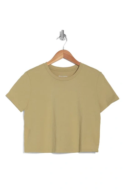 Shop Bella+canvas Crop T-shirt In Golden Olive