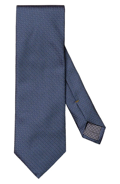 Shop Eton Neat Jacquard Silk Tie In Navy