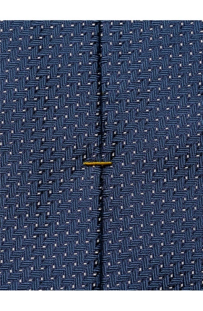 Shop Eton Neat Jacquard Silk Tie In Navy