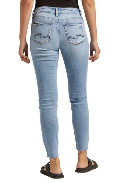 Shop Silver Jeans Co. Elyse Raw Hem Skinny Jeans In Indigo