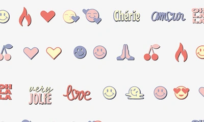 Le Mini Macaron Joli Emoji Pegatinas para Uñas