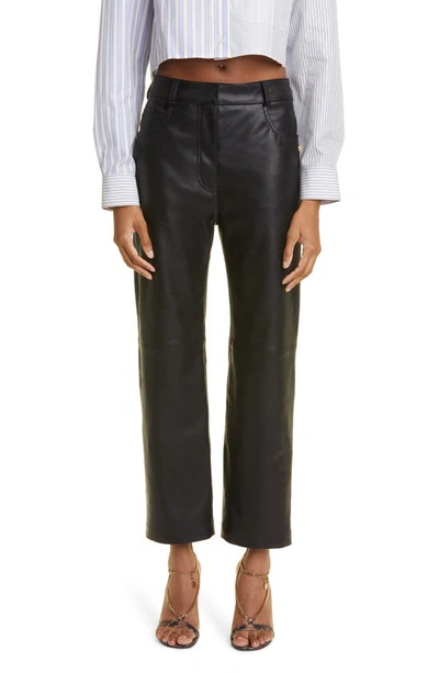 Shop Stella Mccartney Faux Leather Five-pocket Pants In Black