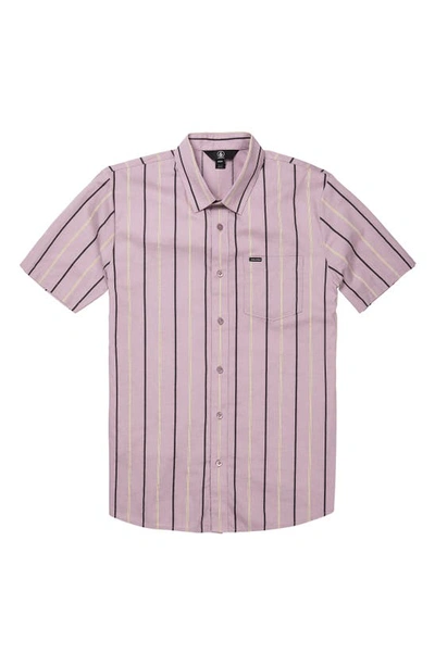 Shop Volcom Warbler Regular Fit Cotton Button-up Shirt In Nirvana