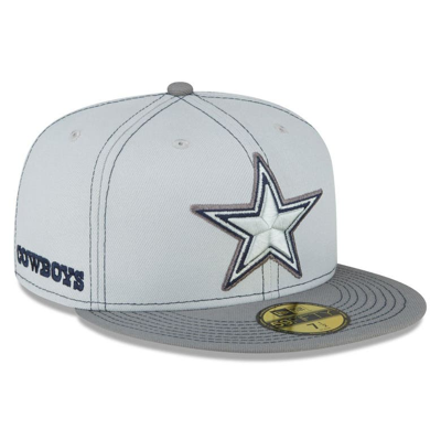 New Era Dallas Cowboys Gray Pop 59Fifty Mens Fitted Hat Grey