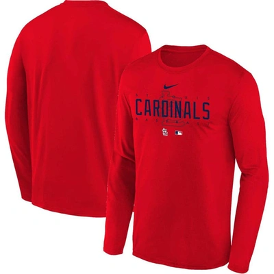 Nike Kids' Youth Red St. Louis Cardinals Authentic Collection Legend  Performance Long Sleeve T-shirt