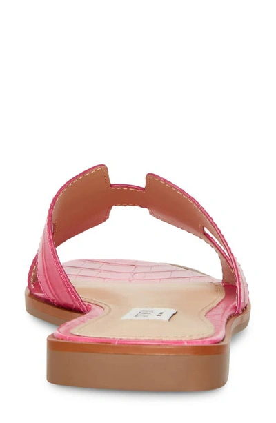 Shop Steven New York Harlien Croc Embossed Slide Sandal In Hot Pink