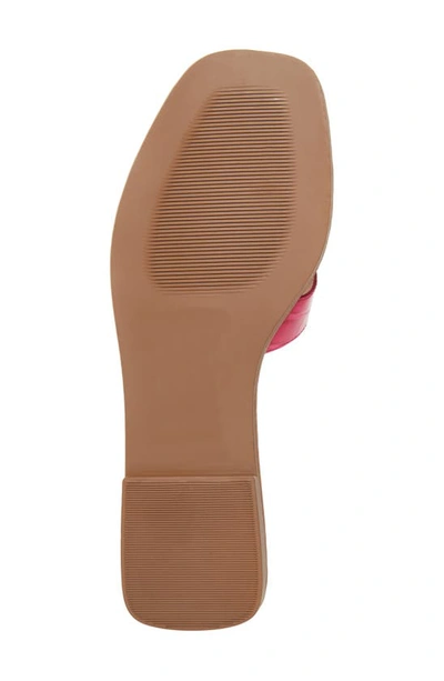 Steven New York Harlien Croc Embossed Slide Sandal In Hot Pink
