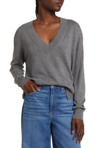 Shop Treasure & Bond V-neck Sweater In Grey Dark Heather