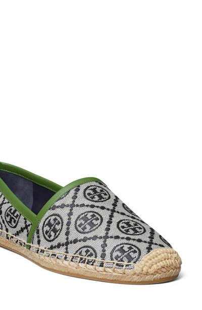 Shop Tory Burch T Monogram Espadrille Flat In Navy/arugula/camello