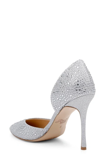 Shop Jewel Badgley Mischka Grace D'orsay Pointed Toe Pump In Silver