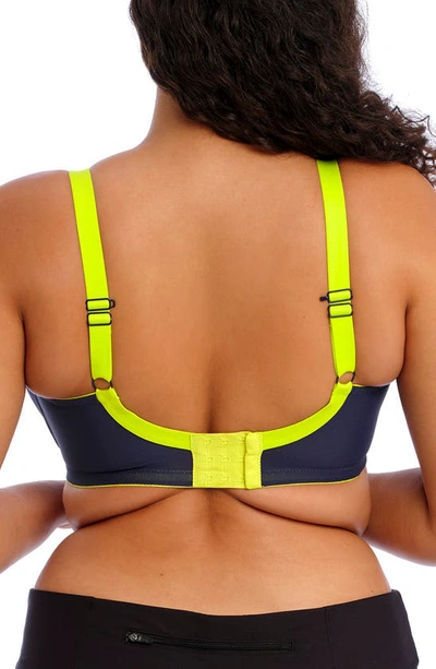 Elomi Full Figure Energise Moisture Wicking Underwire Sports Bra El8041, Online Only In Navy