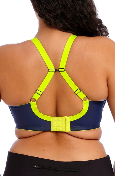 Elomi Full Figure Energise Moisture Wicking Underwire Sports Bra El8041, Online Only In Navy