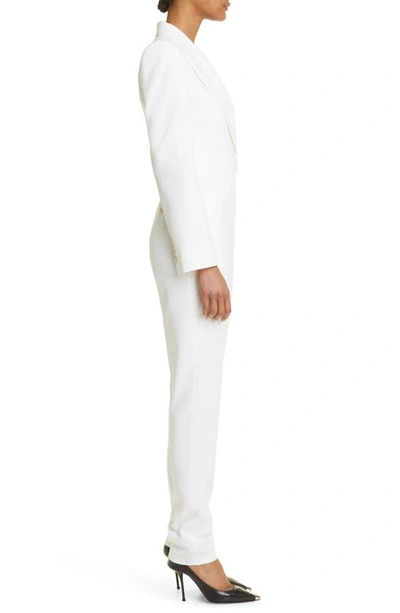 Shop Alexander Mcqueen Leaf Crepe Jumpsuit In 9007 Light Ivory