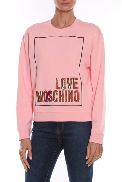 Shop Love Moschino Pink Cotton Women's Sweater