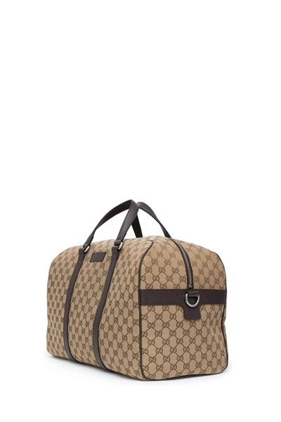 Shop Gucci Ssima Travel Bag With Gg Logo