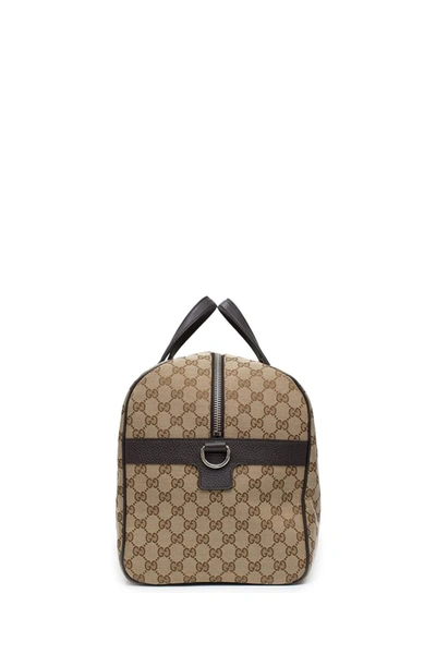 Shop Gucci Ssima Travel Bag With Gg Logo
