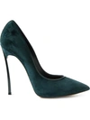 Casadei Suede Blade Pumps In Ivy