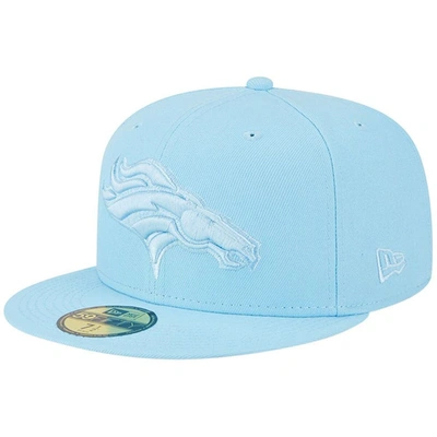 Shop New Era Light Blue Denver Broncos Color Pack Brights 59fifty Fitted Hat