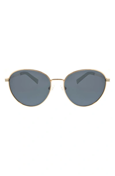 Shop Hurley 59mm Polarized Round Sunglasses In Light Gold