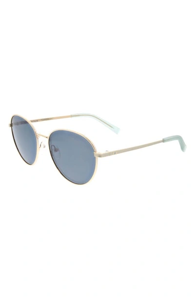 Hurley 59mm Polarized Round Sunglasses In Light Gold
