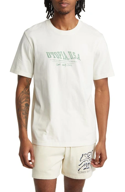 Shop Coney Island Picnic Utopia Organic Cotton Graphic T-shirt In Coconut