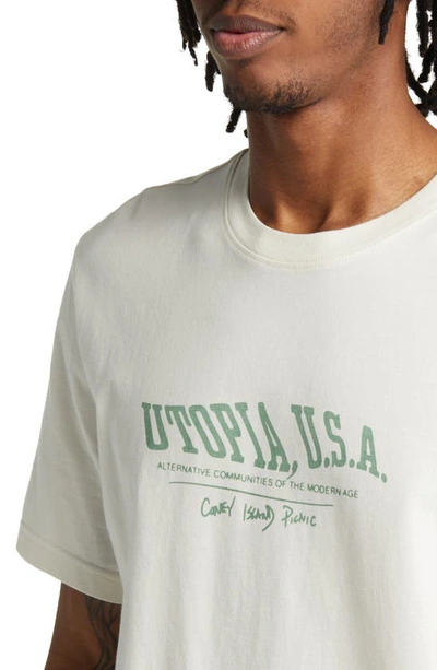 Shop Coney Island Picnic Utopia Organic Cotton Graphic T-shirt In Coconut