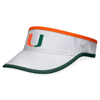TOP OF THE WORLD TOP OF THE WORLD WHITE MIAMI HURRICANES DAYBREAK ADJUSTABLE VISOR 