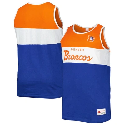 Mitchell & Ness Men's Orange And Royal Denver Broncos Big And Tall Split  Body Tank Top In Orange,royal