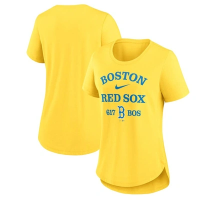 Nike Gold Boston Red Sox City Connect Tri-blend T-shirt