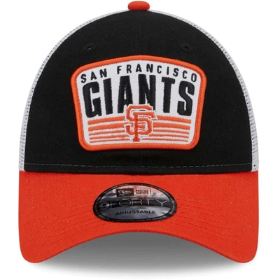 Shop New Era Youth  Black San Francisco Giants Patch Trucker 9forty Snapback Hat