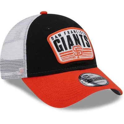 Shop New Era Youth  Black San Francisco Giants Patch Trucker 9forty Snapback Hat