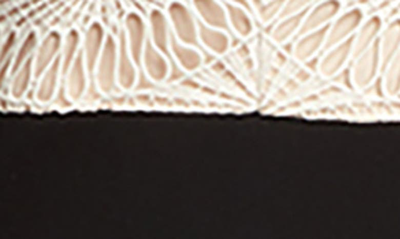 Shop Tadashi Shoji Lace & Crepe Midi Sheath Dress In Ivory/ Black