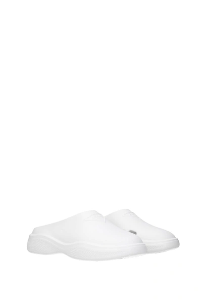 Shop Prada Slippers And Clogs Rubber White