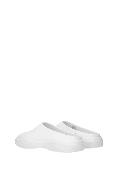 Shop Prada Slippers And Clogs Rubber White