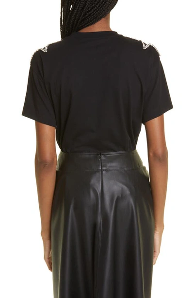Shop Stella Mccartney Embellished Star Cotton T-shirt In 1000 Black
