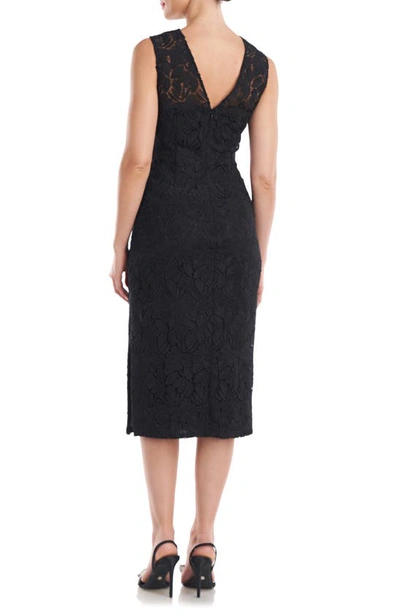 Shop Js Collections Theodora Lace Midi Sheath Dress In Black