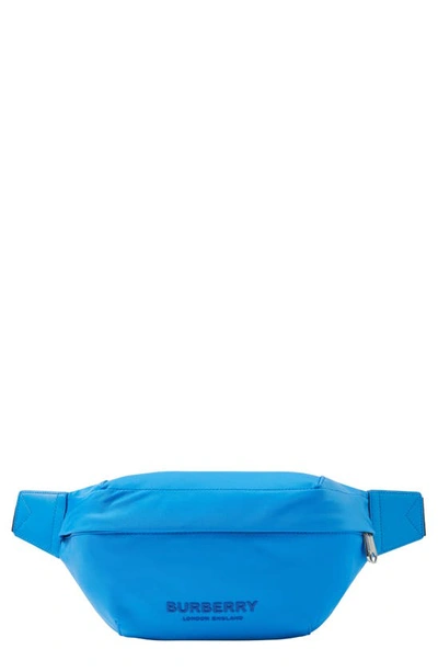 Shop Burberry Medium Sonny Nylon Belt Bag In Bright Cerulean Blue