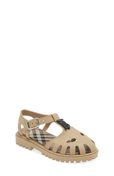 Shop Burberry Kids' Jenna Fisherman Sandal In Archive Beige